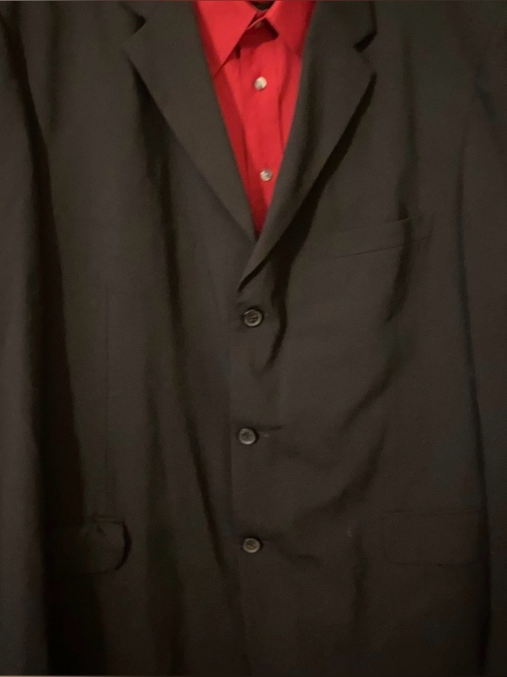 Men's Black Suit with Red Shirt - Classic Professional Look